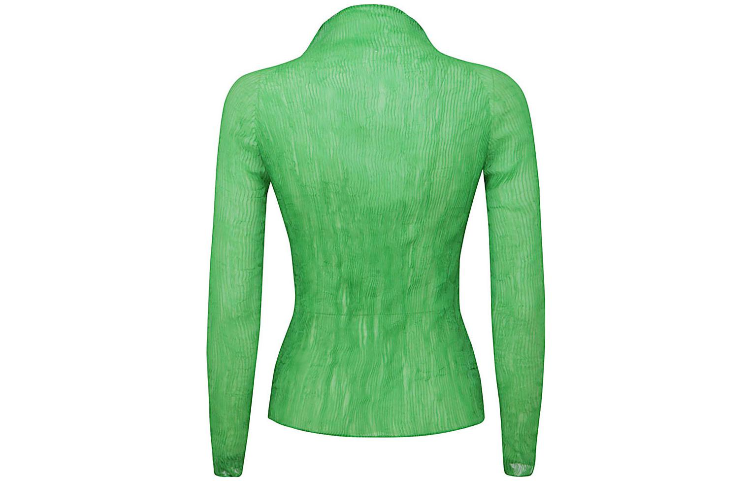 Lookbook (W) ISSEY MIYAKE FW22 綠色高領長袖紋理上衣 女款 IM28FJ410-62