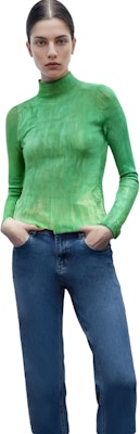 (W) ISSEY MIYAKE FW22 綠色高領長袖紋理上衣 女款 IM28FJ410-62 Shop (W) ISSEY MIYAKE FW22 綠色高領長袖紋理上衣 女款 IM28FJ410-62