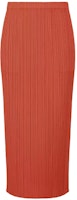 (Women) ISSEY MIYAKE Solid Pleated Knit Maxi Skirt Women’s Orange Red. PP41JG146-26 (Women) ISSEY MIYAKE Solid Pleated Knit Maxi Skirt Women’s Orange Red. PP41JG146-26