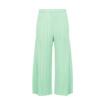 (Women) ISSEY MIYAKE SS22 Solid Pleated Loose-Fit Pants Green PP21JF155-64