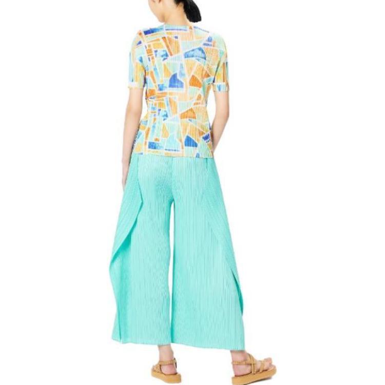 Shop (W) ISSEY MIYAKE SS23 百褶圖案印花T恤 多色款式 PP31JK721-35