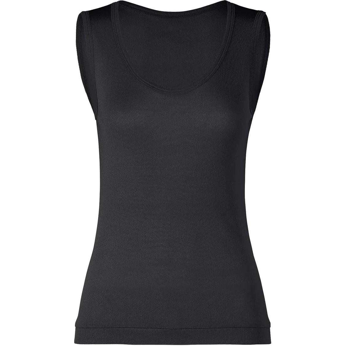 (Women) ISSEY MIYAKE SS24 Slim Fit Crew Neck Pullover Tank Top Black IM48JK202-15