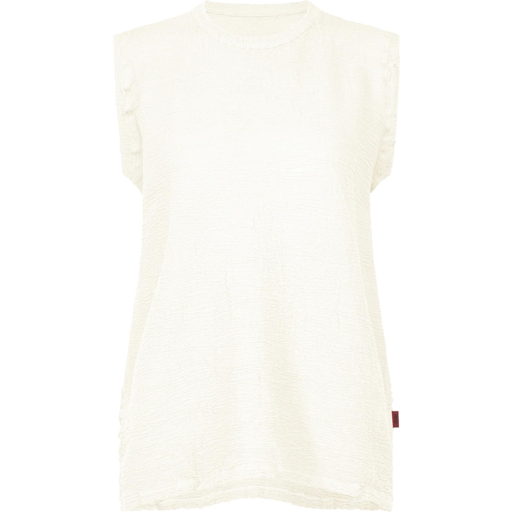 (Women) ISSEY MIYAKE White Sleeveless Tank Top HA43FJ821-01