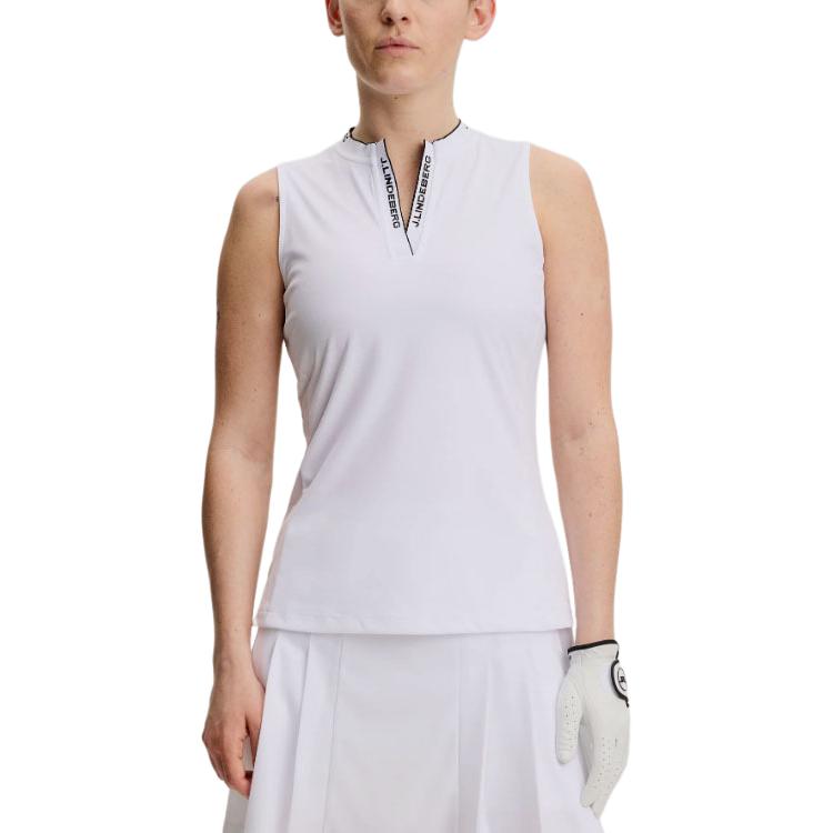 (Women) J.Lindeberg Logo Jacquard Sleeveless Golf Polo Shirt GWJT17069-0000