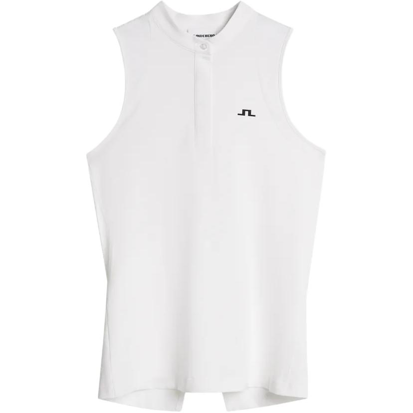 (Women) J.Lindeberg Moisture-Wicking Sleeveless Tennis Polo Shirt Logo. RWJT15038-0000