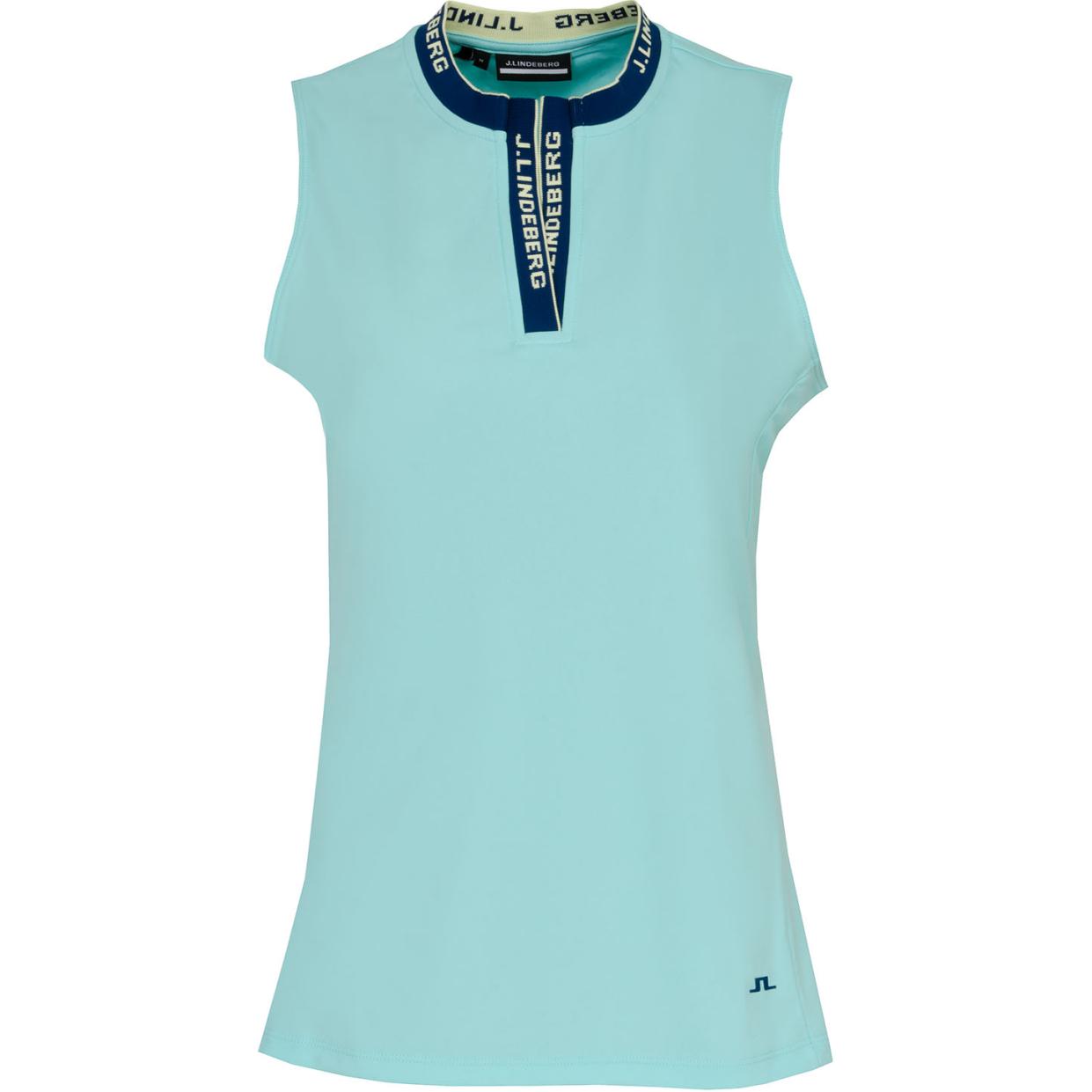(Women) J.Lindeberg Slim Fit Blue Sleeveless Tank Top with Logo Print GWJT09005-O492