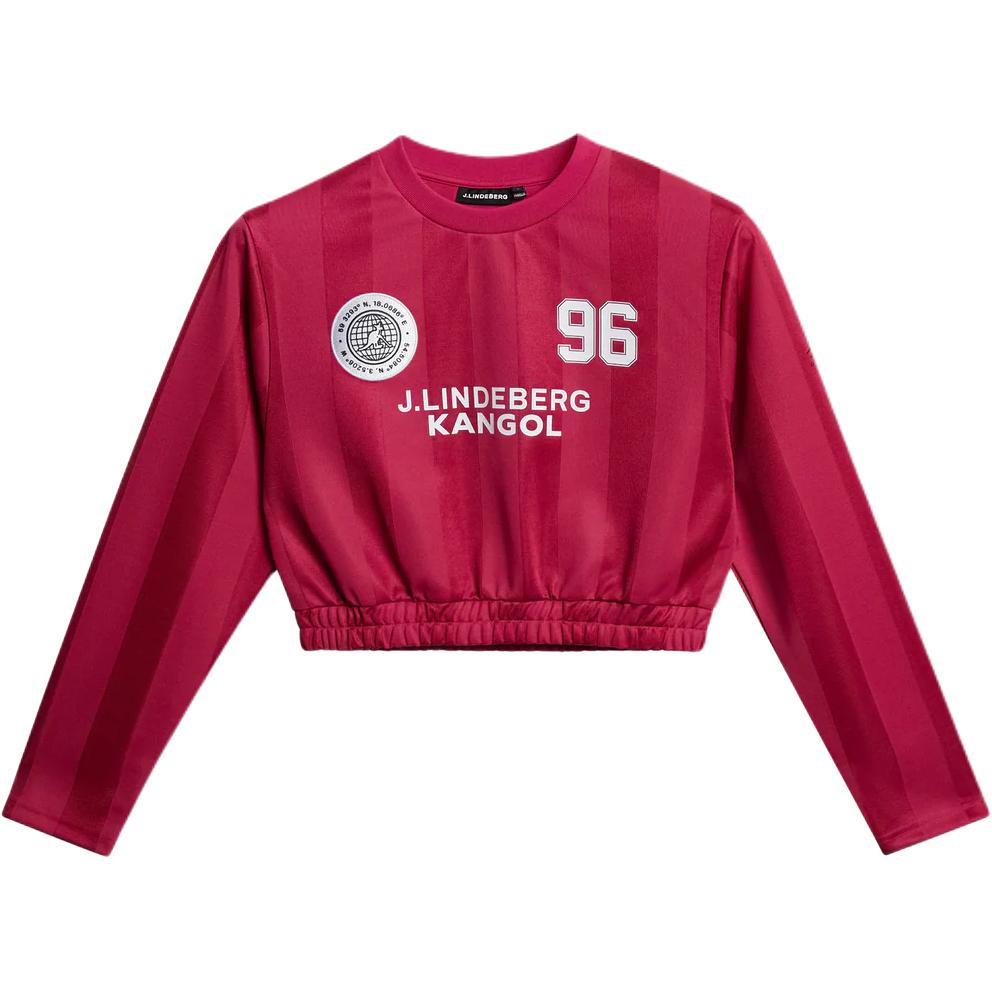 (Women) J.Lindeberg x Kangol Striped Jacquard Long-Sleeve Football Shirt AWJT14201-Q272