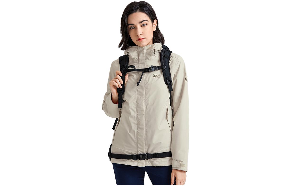 (Women) Jack Wolfskin  Outdoor Windproof Fleece 3-in-1 Jacket with Logo 5118483