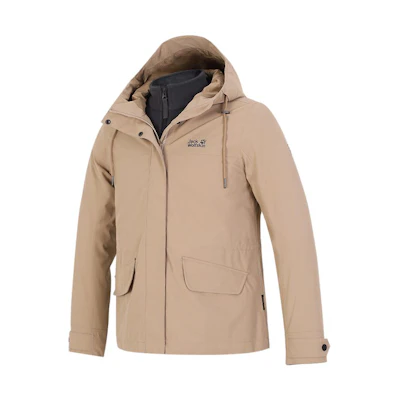(Women) Jack Wolfskin Waterproof 3-in-1 Hiking Jacket with Fleece Liner 5120242