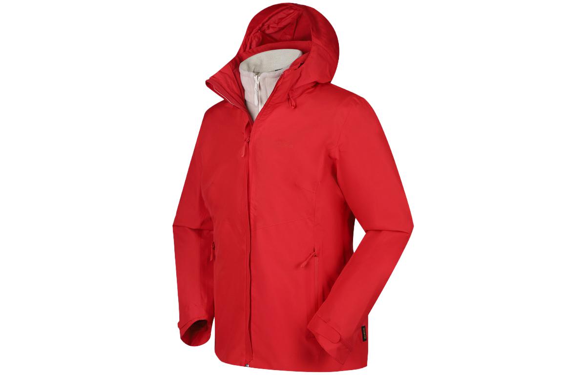 (Women) Jack Wolfskin Waterproof Windproof 3-in-1 Hooded Outdoor Jacket 5018961
