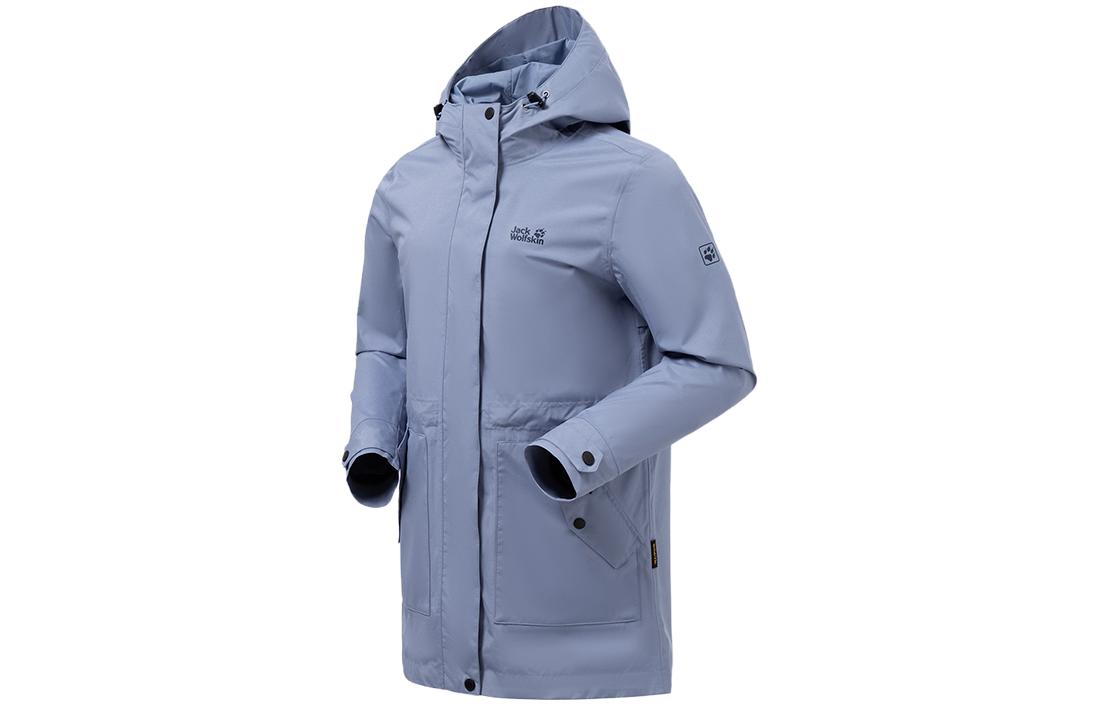 (Women) Jack Wolfskin Waterproof Windproof Solid Color Logo Hooded Jacket 5120262