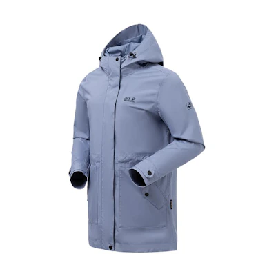 (Women) Jack Wolfskin Waterproof Windproof Solid Color Logo Hooded Jacket 5120262