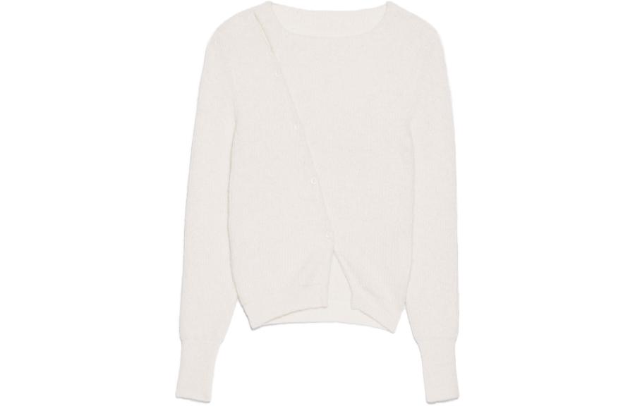 Order (Women) Jacquemus  Asymmetric Fitted Round-Neck Cardigan Knit Sweater. 23H202KN002