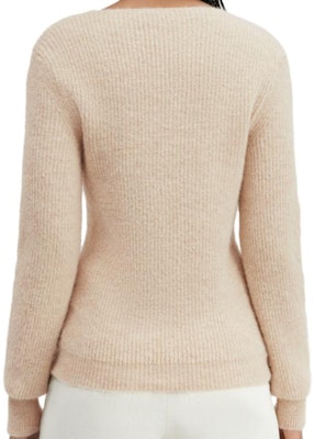 (Women) Jacquemus Asymmetric Fitted Round-Neck Cardigan Knit Sweater. 23H202KN002 16