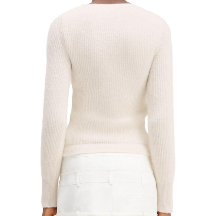 Sizing (Women) Jacquemus  Asymmetric Fitted Round-Neck Cardigan Knit Sweater. 23H202KN002