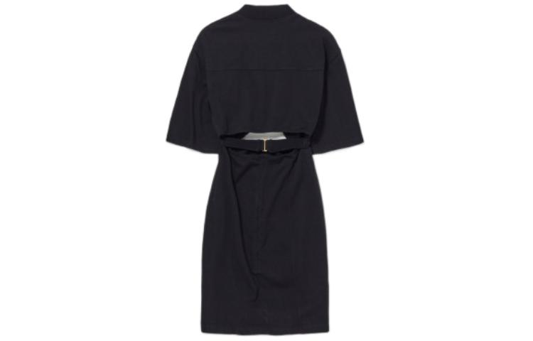 Lookbook (W) ジャックムス ブラック ミニマリスト Vネック スリムフィット 半袖ドレス. 241DR088-2003-990