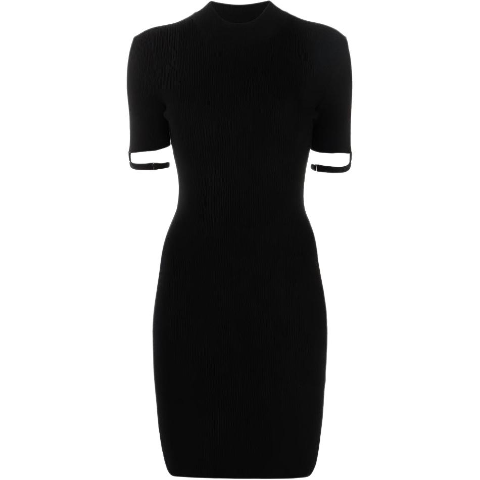 (Women) Jacquemus  Black Short-Sleeve Dress with Arm Strap Detail. 213KN67213201990
