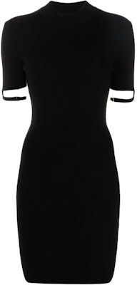(Women) Jacquemus Black Short-Sleeve Dress with Arm Strap Detail. 213KN67213201990 Buy (Women) Jacquemus Black Short-Sleeve Dress with Arm Strap Detail. 213KN67213201990