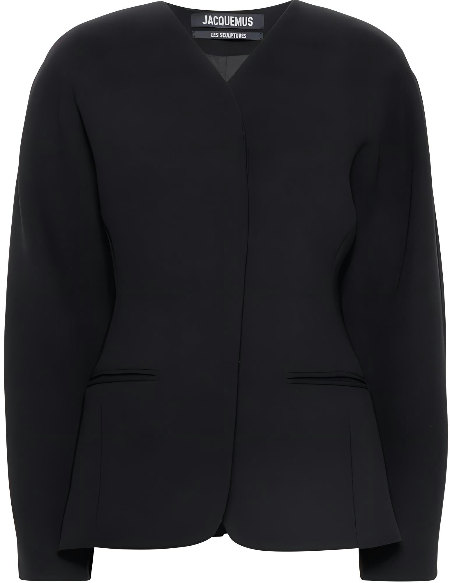 women-jacquemus-black-solid-oval-v-neck-slim-fit-long-sleeve-blazer-jacket-24-e241-ja-0451526990