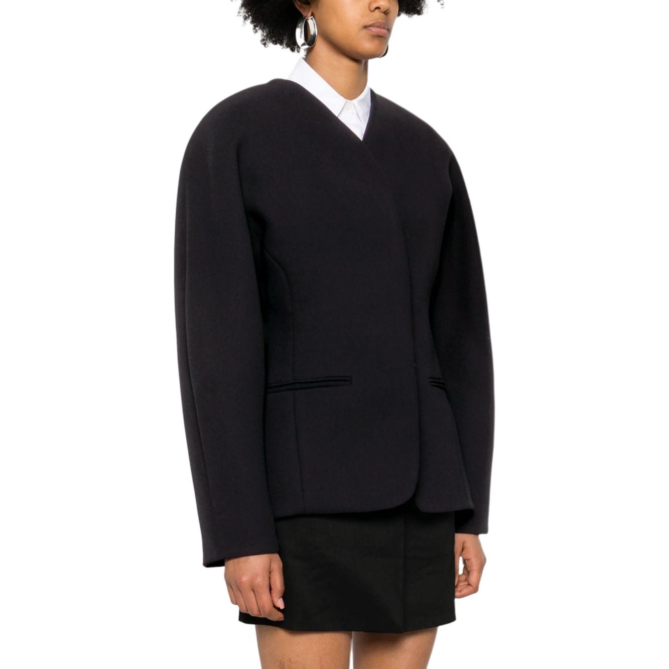 Purchase (W) Jacquemus Blazer Slim Fit Lengan Panjang V-Neck Oval Hitam Solid 24E241JA0451526990