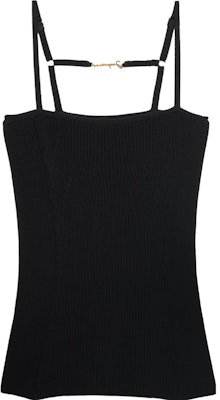 (Women) Jacquemus Black Solid Ribbed Knit Slim-Fit Tank Top 241KN354-2355-990 Buy (Women) Jacquemus Black Solid Ribbed Knit Slim-Fit Tank Top 241KN354-2355-990