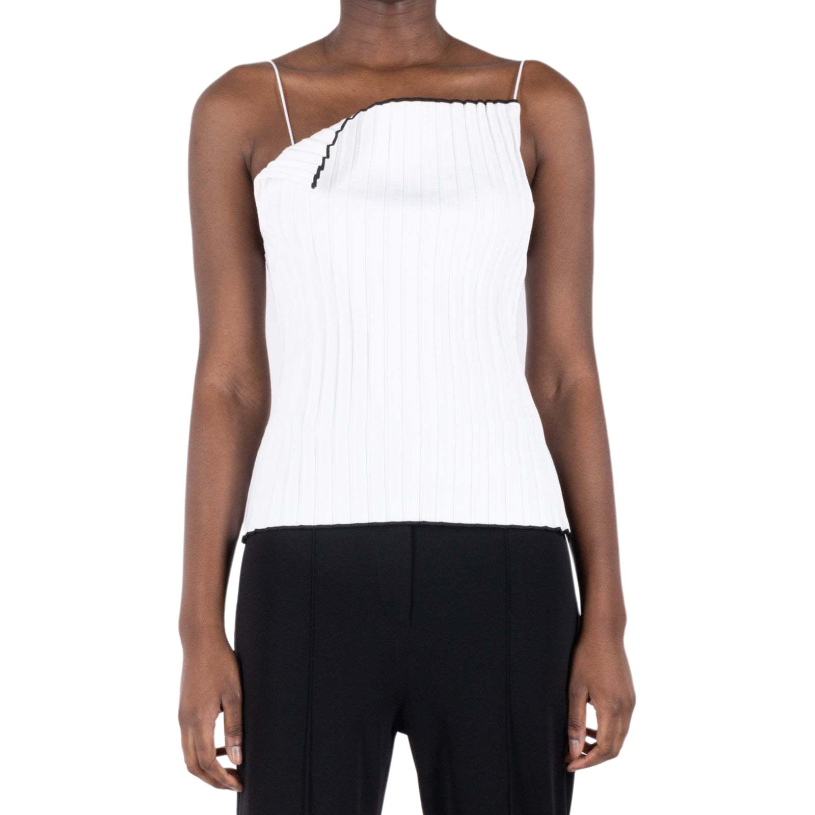 Order (W) Jacquemus Colorblock Spaghetti Strap Cami Putih - Fitted Top 24E241KN378-2358100