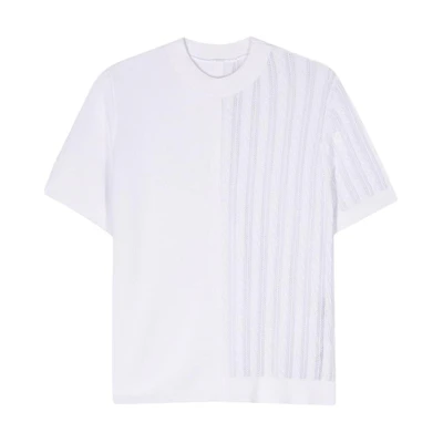 (Women) Jacquemus Contrast Knit Panel White Short Sleeve T-Shirt. 241KN4592379110