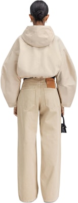 (Women) Jacquemus Cropped Hooded Logo Patch Jacket Light Brown. 241CO058-1517-150 Shop (Women) Jacquemus Cropped Hooded Logo Patch Jacket Light Brown. 241CO058-1517-150