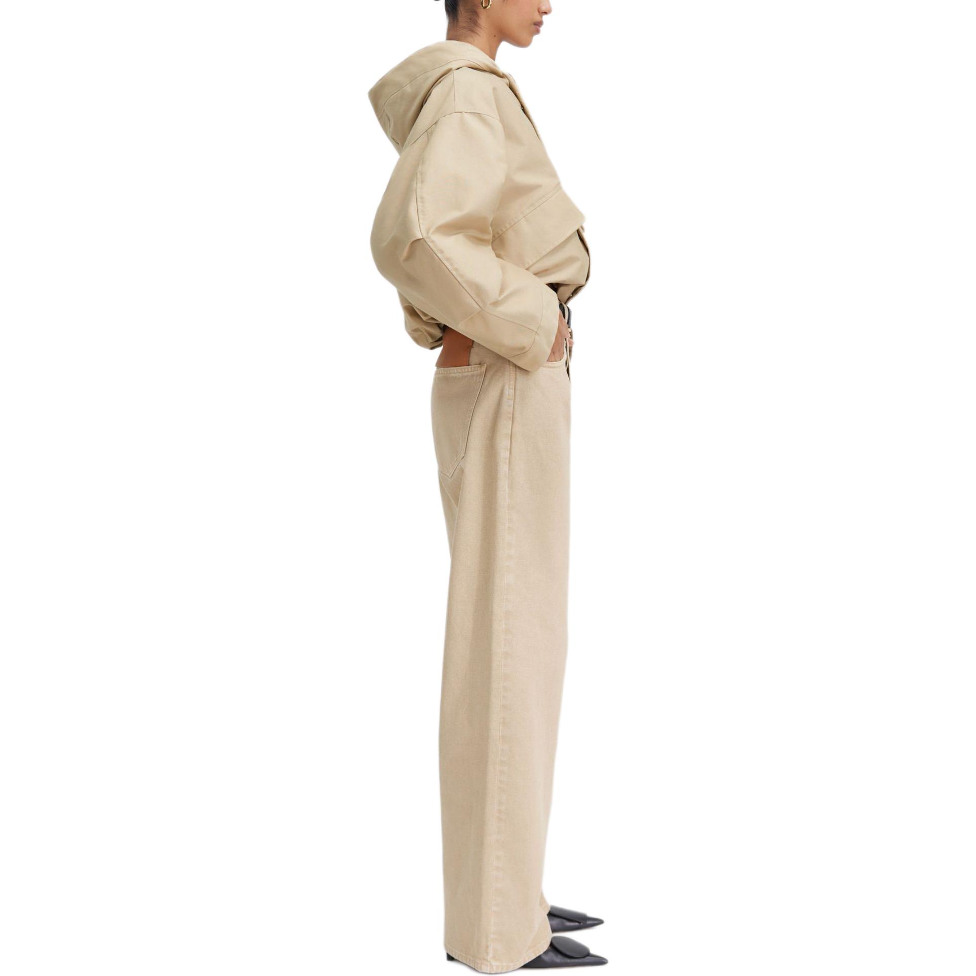 Purchase (W) Jacquemus Jaket Hoodie Crop Logo Patch Coklat Muda. 241CO058-1517-150