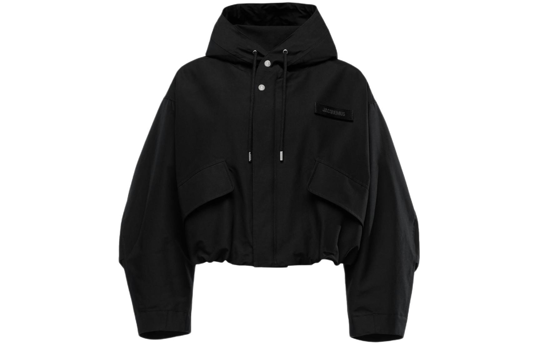 Order (W) ジャックムス クロップド フーディー ロゴ パッチ ジャケット ブラック. 241CO058-1517-990