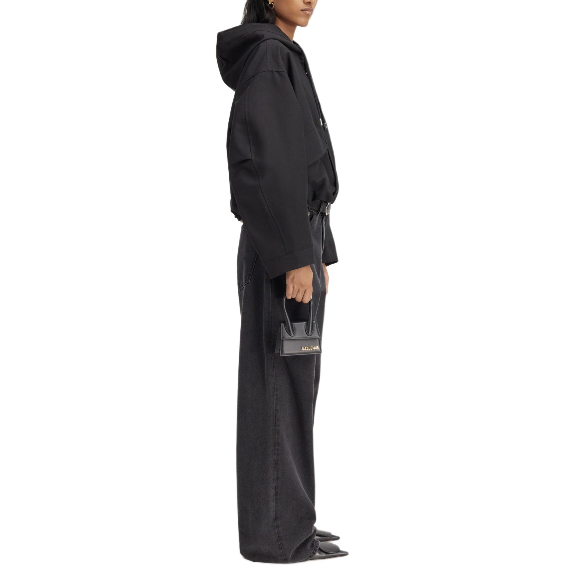 Purchase (W) ジャックムス クロップド フーディー ロゴ パッチ ジャケット ブラック. 241CO058-1517-990