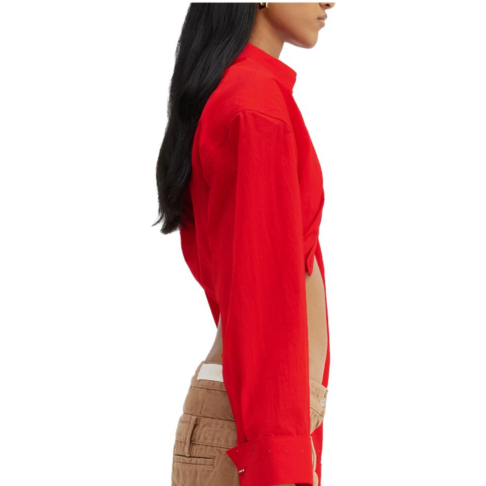 Purchase (W) ジャックマス クロップド 長袖 カラーシャツ レッド 233SH037-1320-471