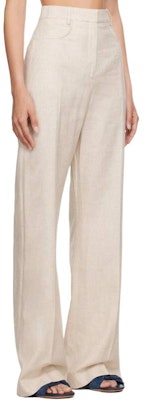 (Women) Jacquemus High-Waisted Wide-Leg Zipper Pants Light Beige Casual. 22E211PA0031-358 Purchase (Women) Jacquemus High-Waisted Wide-Leg Zipper Pants Light Beige Casual. 22E211PA0031-358