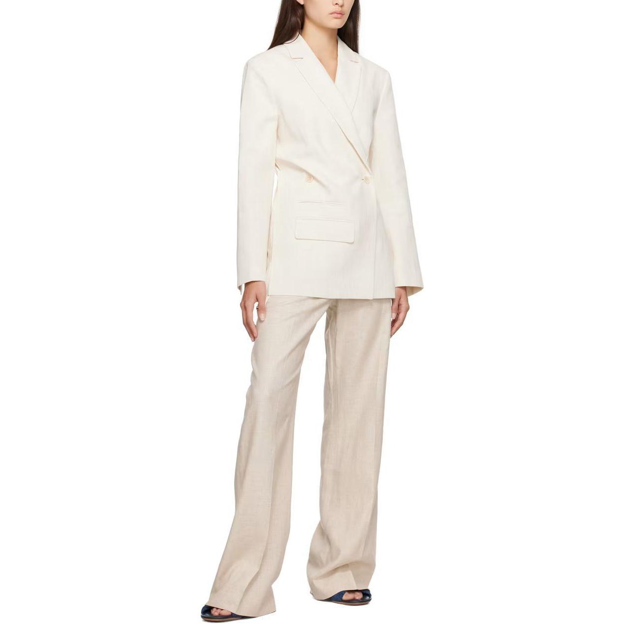 Details for (W) ジャックムス ハイウエスト ワイドレッグ ジッパーパンツ ライトベージュ カジュアル 22E211PA0031-358