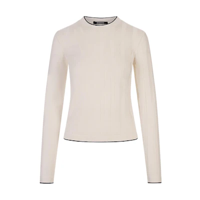 (Women) Jacquemus Long Sleeve Crewneck Pullover T-Shirt Beige 243KN8022065110