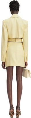 (Women) Jacquemus Long Sleeve Cut-Out Belted Mini Blazer Dress Light Yellow 241DR016-1359-205 Shop (Women) Jacquemus Long Sleeve Cut-Out Belted Mini Blazer Dress Light Yellow 241DR016-1359-205