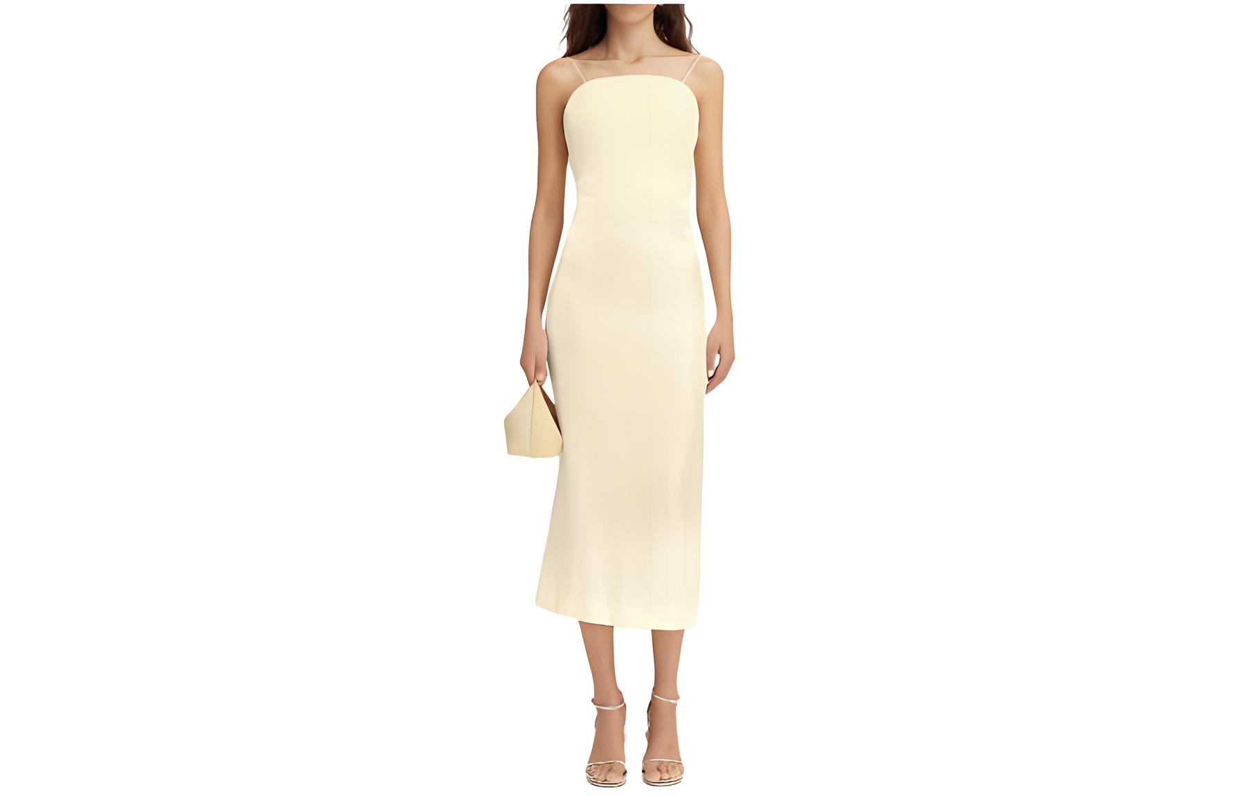 (Women) Jacquemus  Slim-Fit Solid Long Slip Dress Light Yellow 241DR128-1553-205