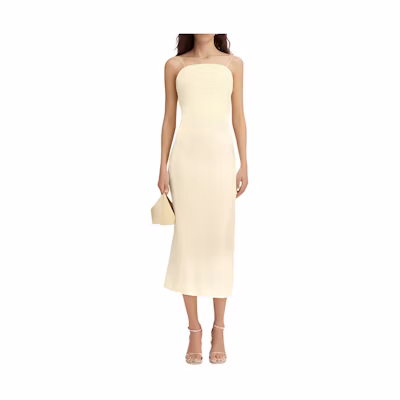(Women) Jacquemus Slim-Fit Solid Long Slip Dress Light Yellow 241DR128-1553-205
