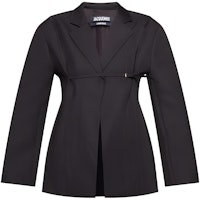 (Women) Jacquemus Solid Color Blazer Jacket Black 213JA10-213-127990 (Women) Jacquemus Solid Color Blazer Jacket Black 213JA10-213-127990