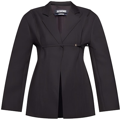 (Women) Jacquemus Solid Color Blazer Jacket Black 213JA10-213-127990 Buy (Women) Jacquemus Solid Color Blazer Jacket Black 213JA10-213-127990