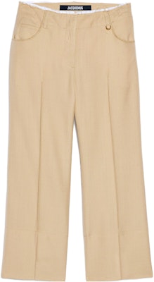 (Women) Jacquemus Solid Color Comfortable Cropped Casual Pants. 23H233PA066 Buy (Women) Jacquemus Solid Color Comfortable Cropped Casual Pants. 23H233PA066