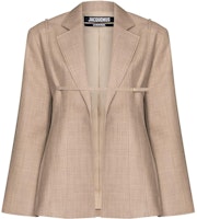 (Women) Jacquemus Solid Color Loose Fit Long Sleeve Belted Blazer Jacket 213JA10213126170 (Women) Jacquemus Solid Color Loose Fit Long Sleeve Belted Blazer Jacket 213JA10213126170