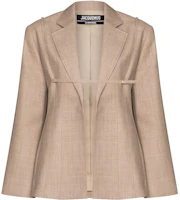 Order (Women) Jacquemus Solid Color Loose Fit Long Sleeve Belted Blazer Jacket 213JA10213126170