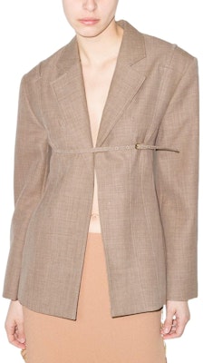 (Women) Jacquemus Solid Color Loose Fit Long Sleeve Belted Blazer Jacket 213JA10213126170 Lookbook (Women) Jacquemus Solid Color Loose Fit Long Sleeve Belted Blazer Jacket 213JA10213126170
