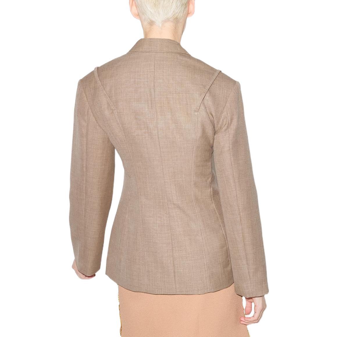 Shop (W) Jacquemus Blazer Longgar Lengan Panjang Sabuk Warna Polos 213JA10213126170