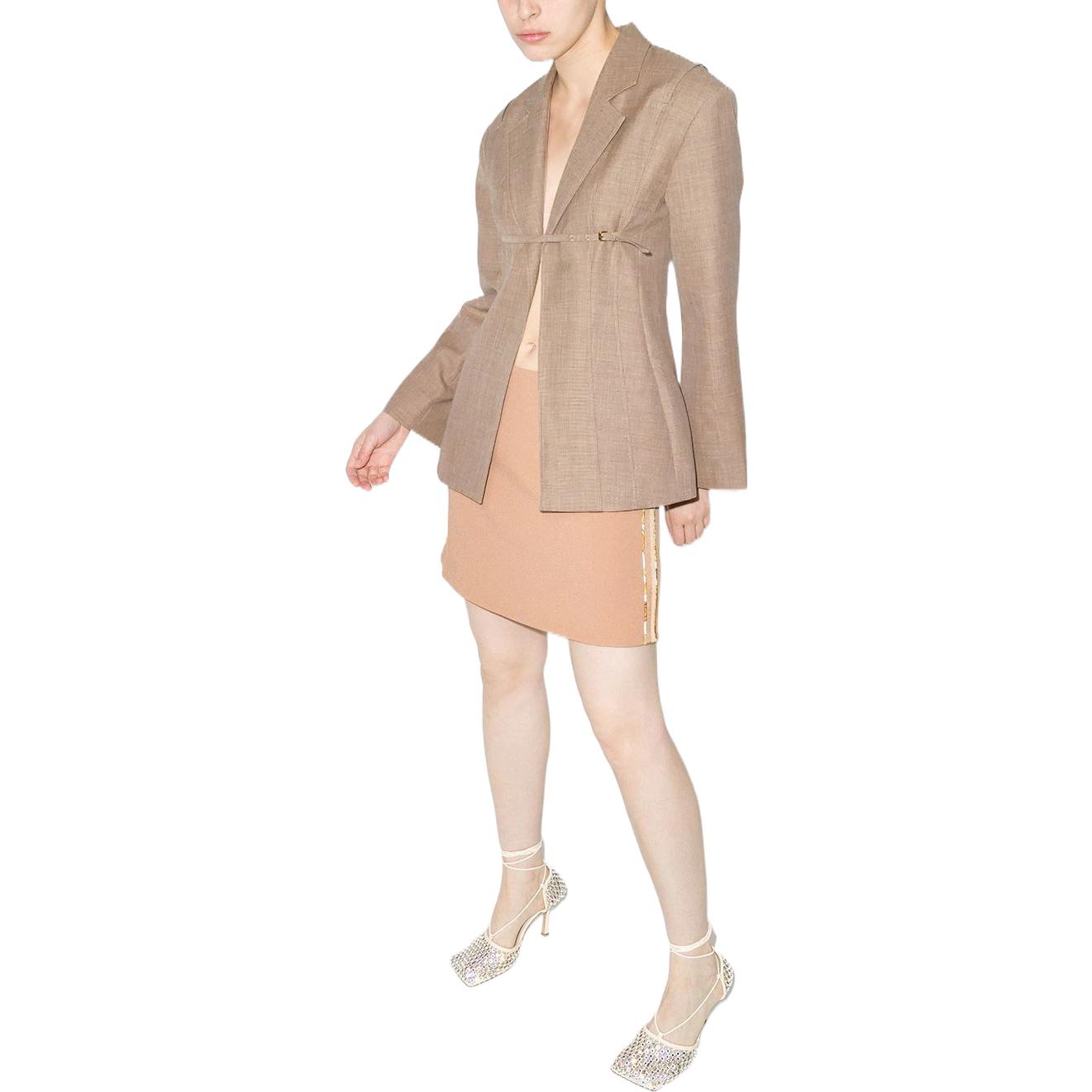 Purchase (W) Jacquemus Blazer Longgar Lengan Panjang Sabuk Warna Polos 213JA10213126170