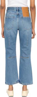 Shop (Women) Jacquemus Solid Flare Cropped Zipper Jeans Blue. 241DE0351513-33C