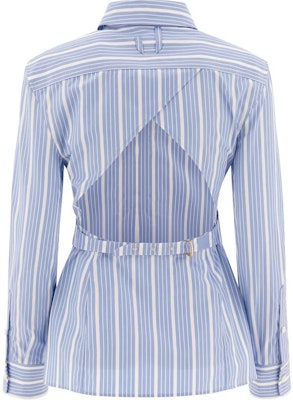 (Women) Jacquemus Striped Slim-Fit Button-Up Drop Shoulder Shirt Light Blue 243SH064-1691-3EV Lookbook (Women) Jacquemus Striped Slim-Fit Button-Up Drop Shoulder Shirt Light Blue 243SH064-1691-3EV
