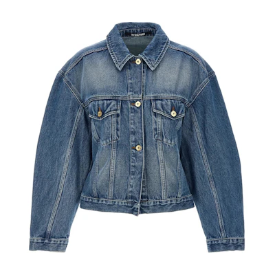 (Women) Jacquemus Washed Denim Oversized Long Sleeve Blue Jacket. 24E241DE0361513-33C
