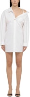(Women) Jacquemus White Minimalist Long-Sleeve Short Casual Dress 24E241DR094-1520100 (Women) Jacquemus White Minimalist Long-Sleeve Short Casual Dress 24E241DR094-1520100